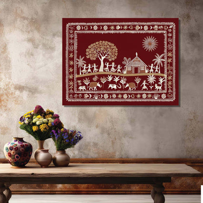 Warli Wall Art For Home Décor Canvas Painting Wall Décor