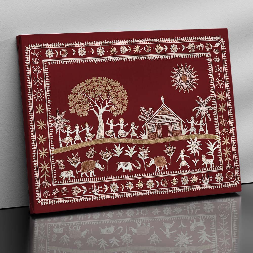 Warli Wall Art For Home Décor Canvas Painting Wall Décor