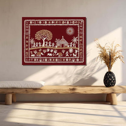 Warli Wall Art For Home Décor Canvas Painting Wall Décor