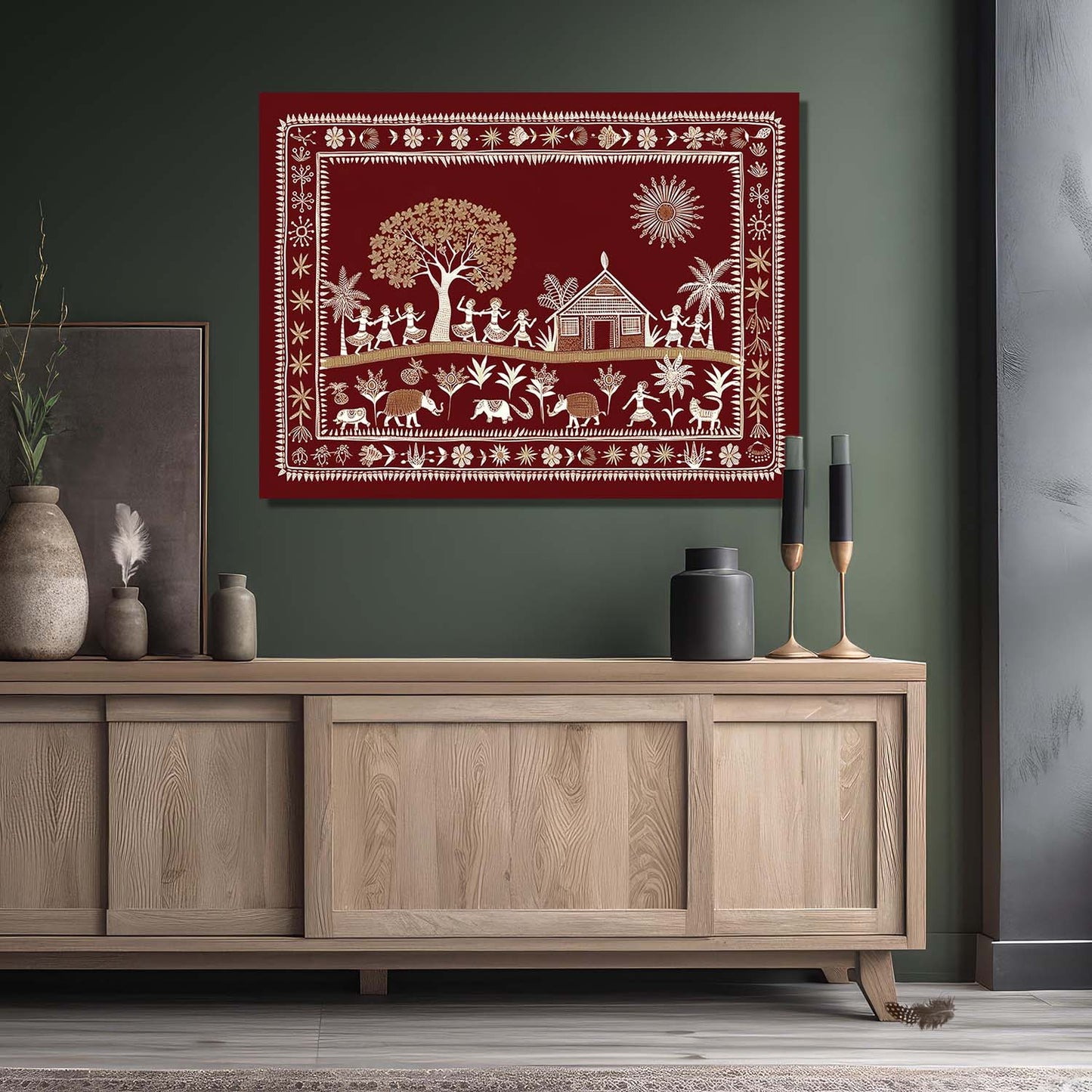 Warli Wall Art For Home Décor Canvas Painting Wall Décor