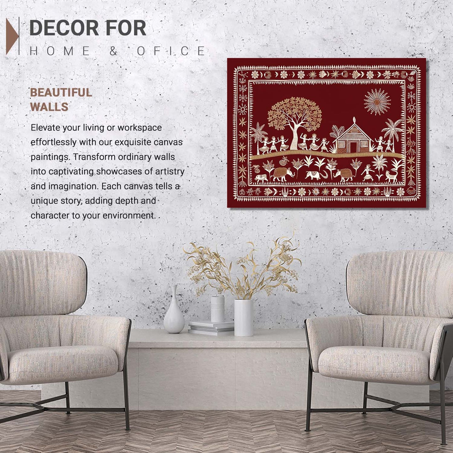 Warli Wall Art For Home Décor Canvas Painting Wall Décor