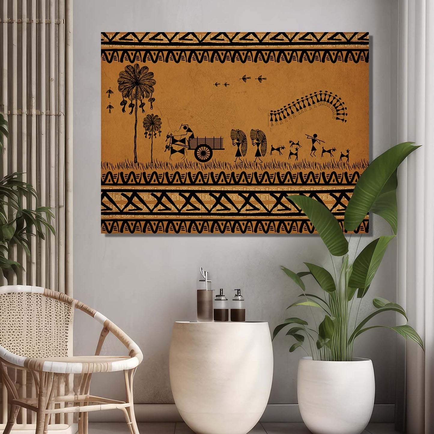 Warli Wall Art For Home Décor Canvas Painting Wall Décor