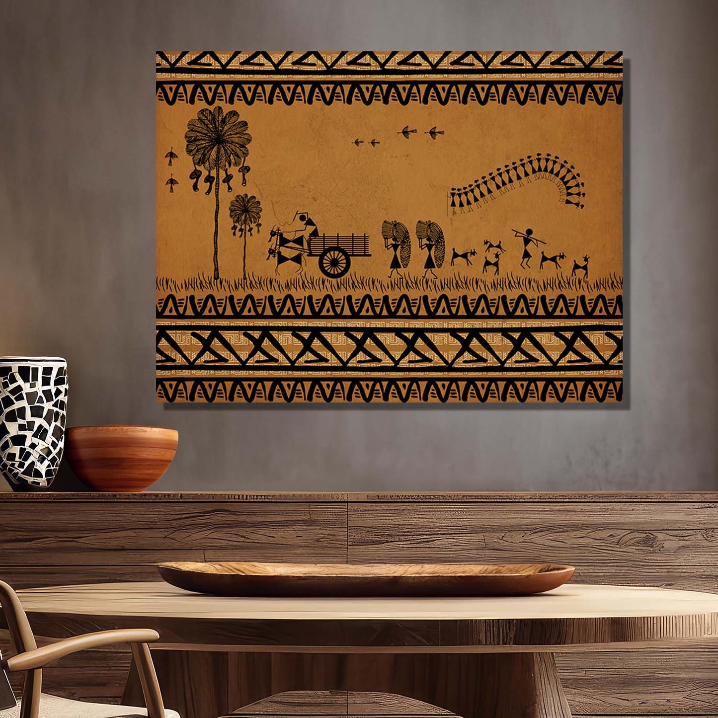 Warli Wall Art For Home Décor Canvas Painting Wall Décor