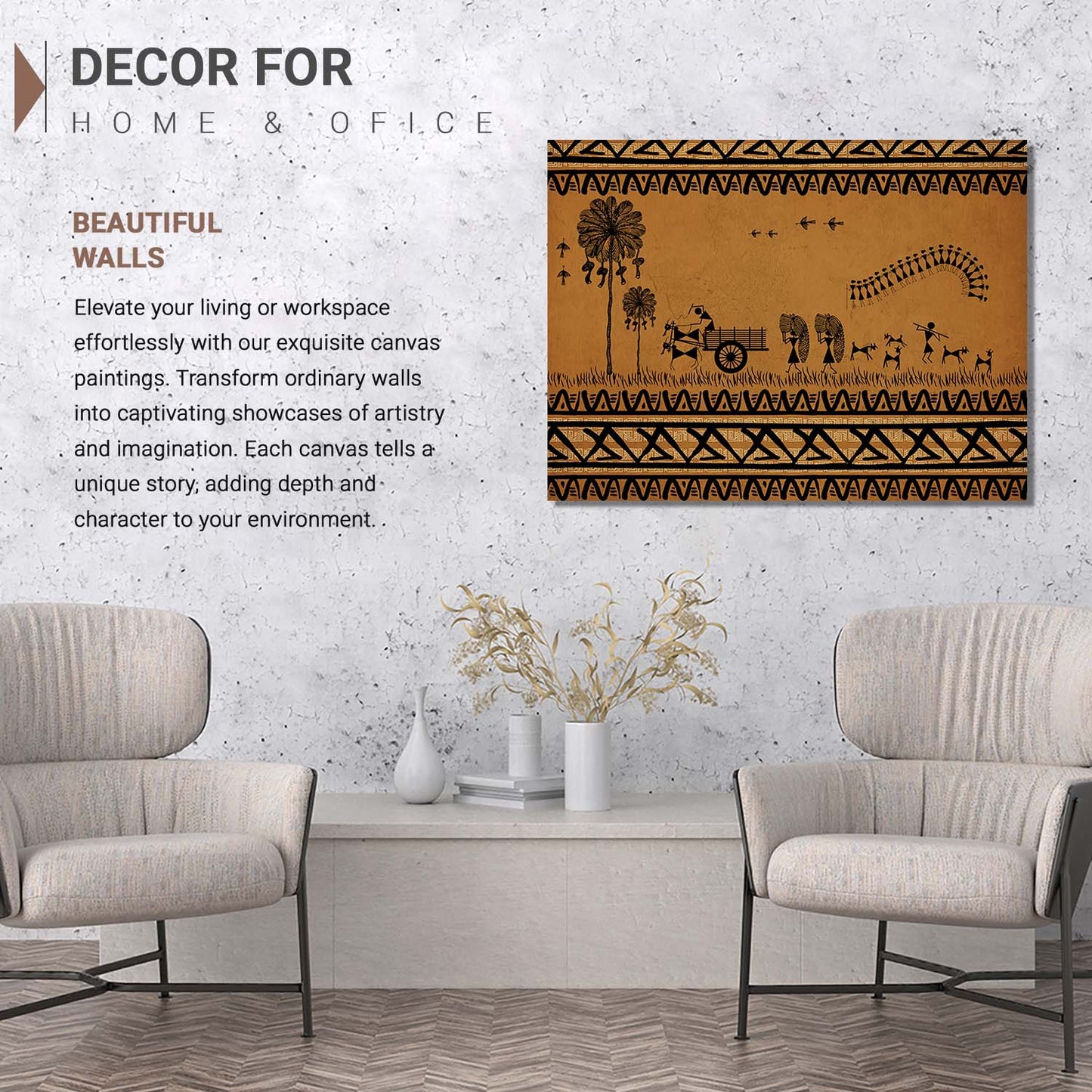 Warli Wall Art For Home Décor Canvas Painting Wall Décor