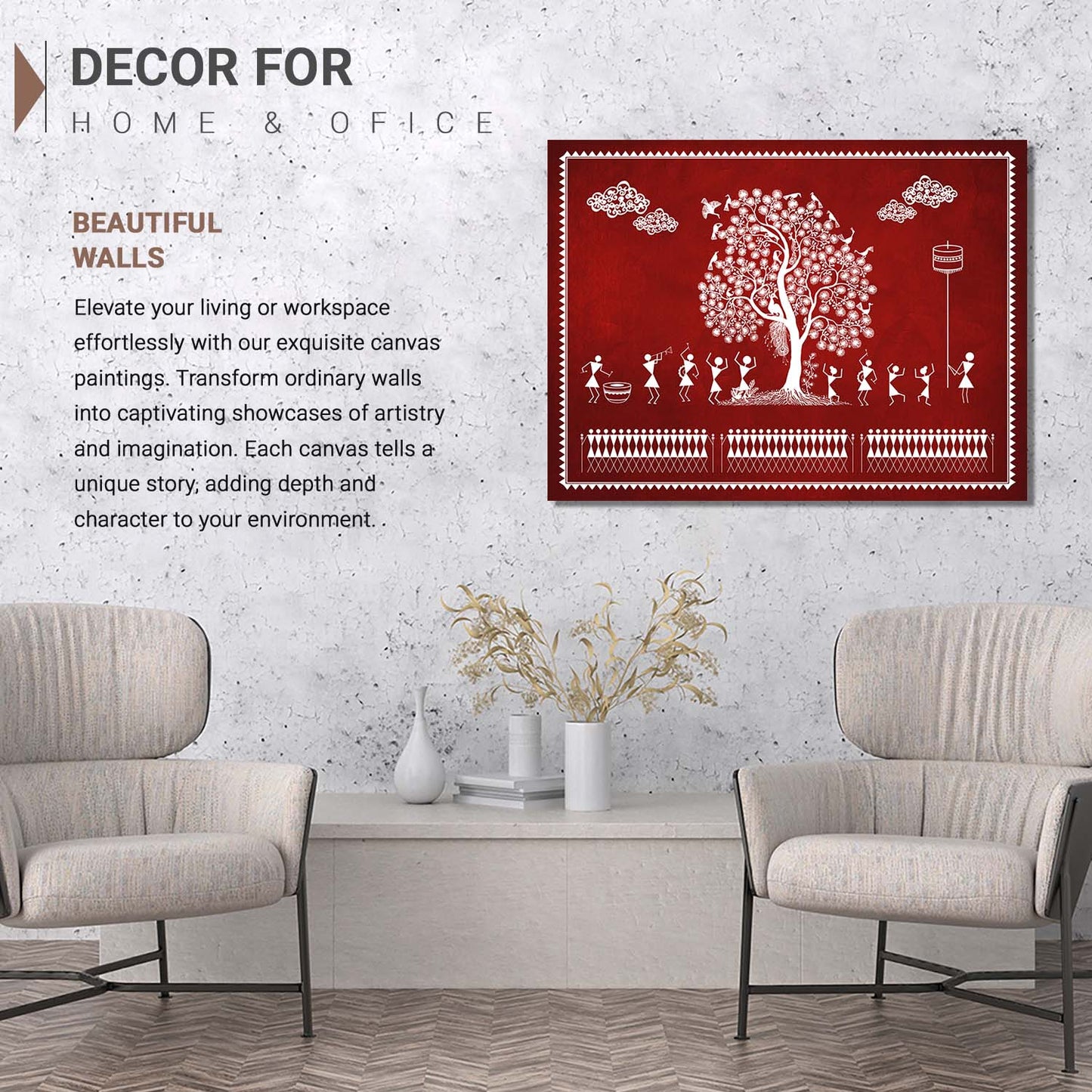 Warli Wall Art For Home Décor Canvas Painting Wall Décor