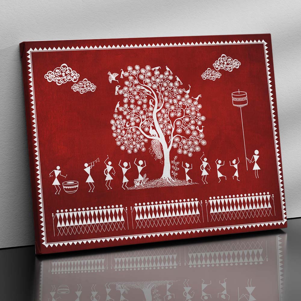 Warli Wall Art For Home Décor Canvas Painting Wall Décor