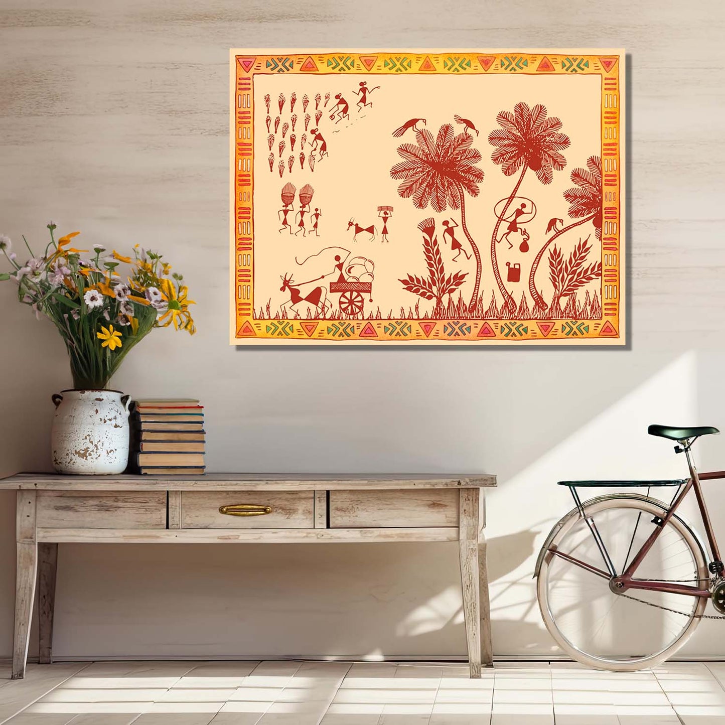 Warli Wall Art For Home Décor Canvas Painting Wall Décor