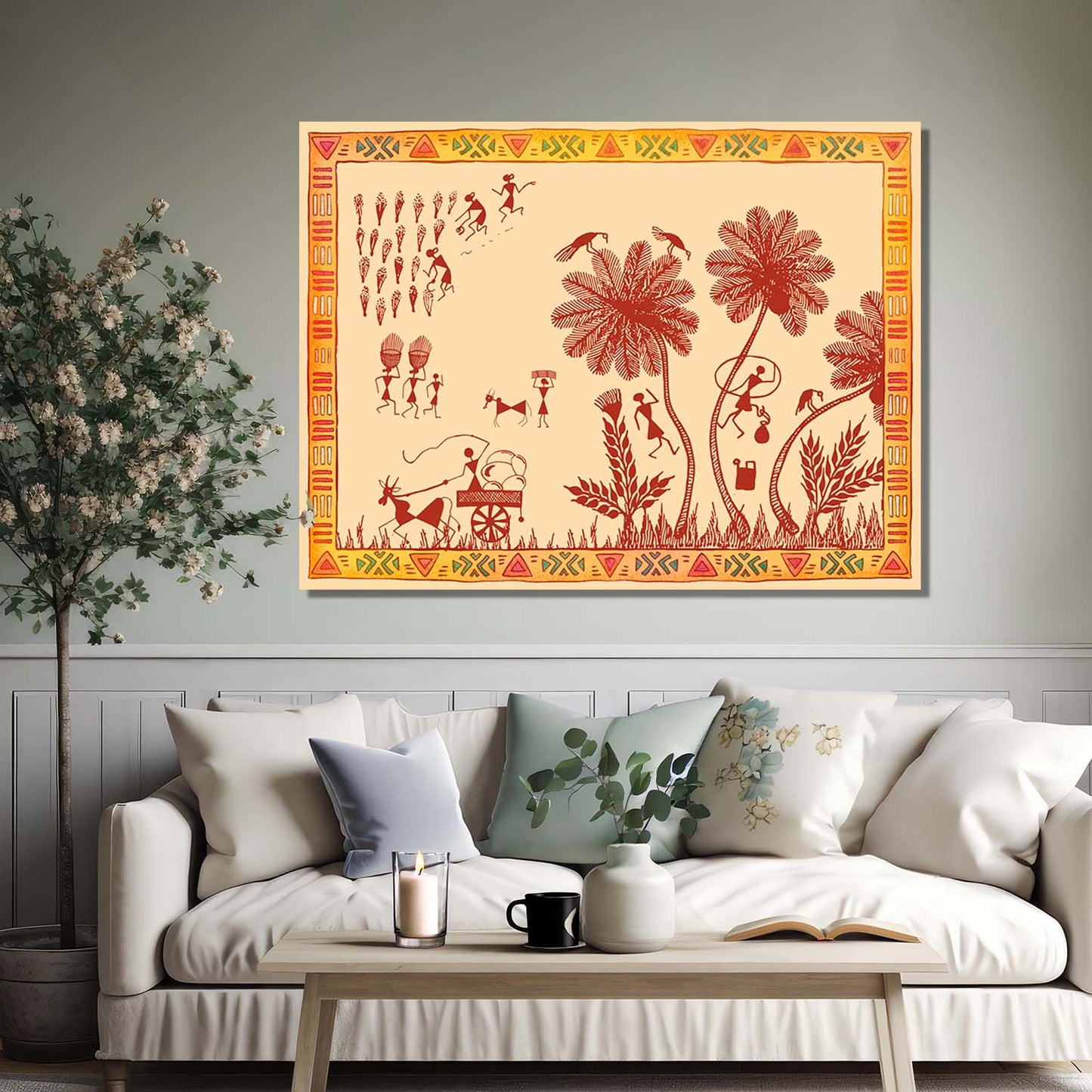 Warli Wall Art For Home Décor Canvas Painting Wall Décor