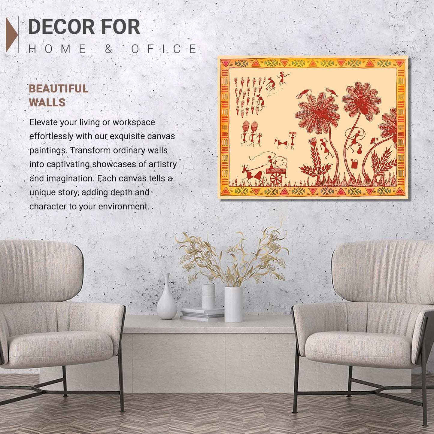 Warli Wall Art For Home Décor Canvas Painting Wall Décor