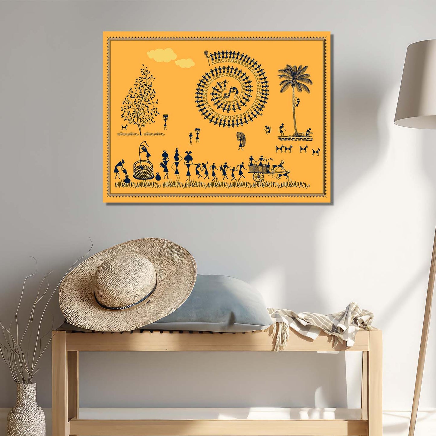 Warli Wall Art For Home Décor Canvas Painting Wall Décor