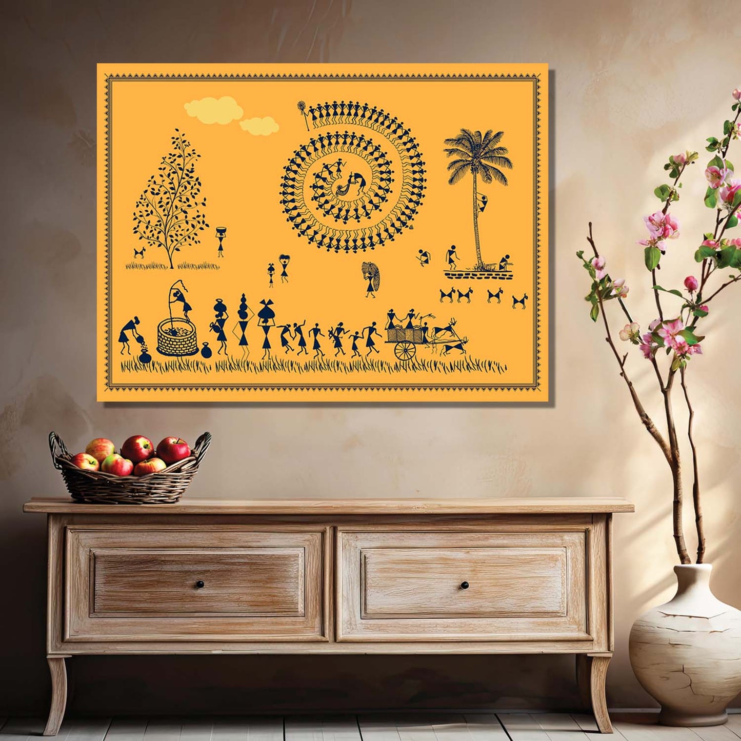 Warli Wall Art For Home Décor Canvas Painting Wall Décor