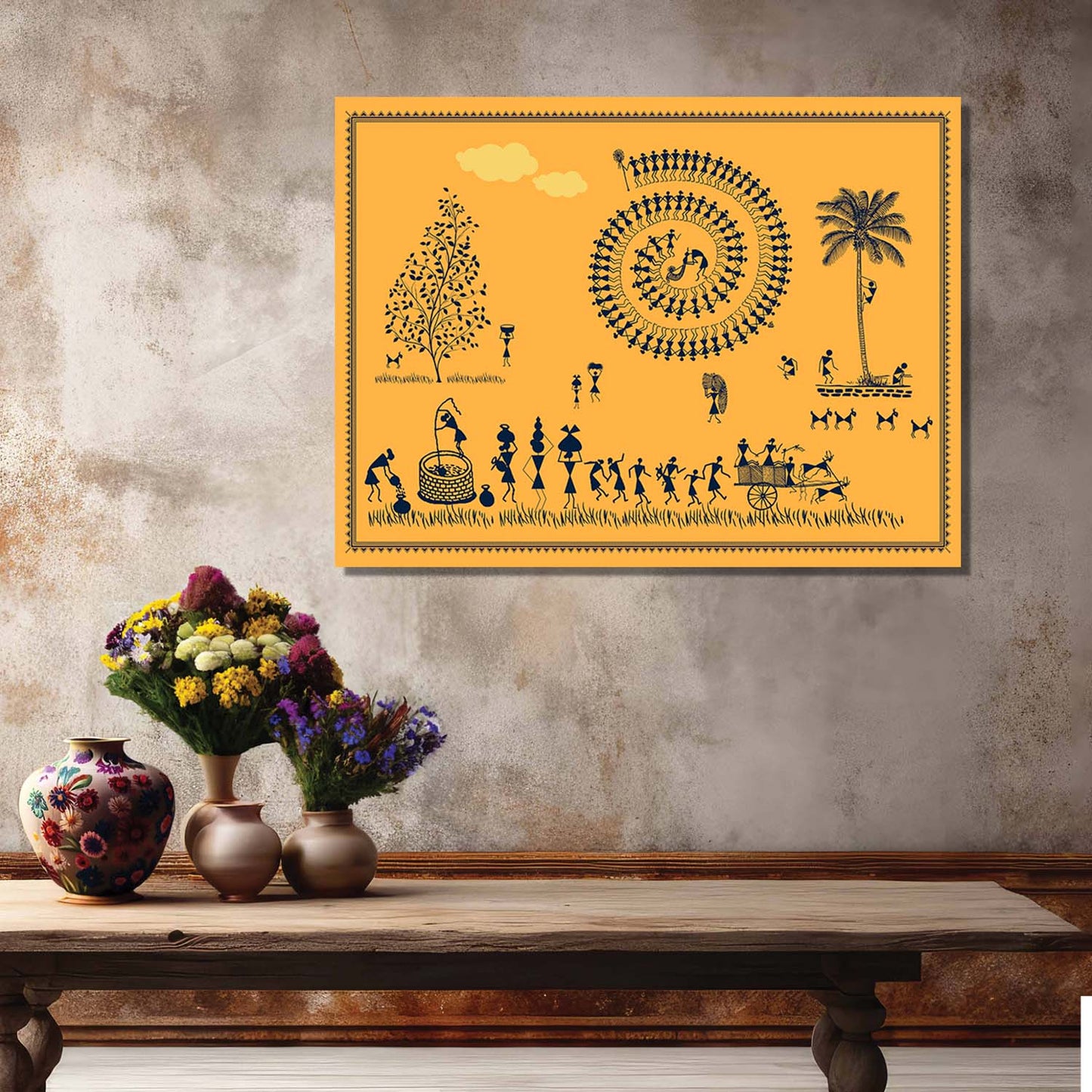 Warli Wall Art For Home Décor Canvas Painting Wall Décor