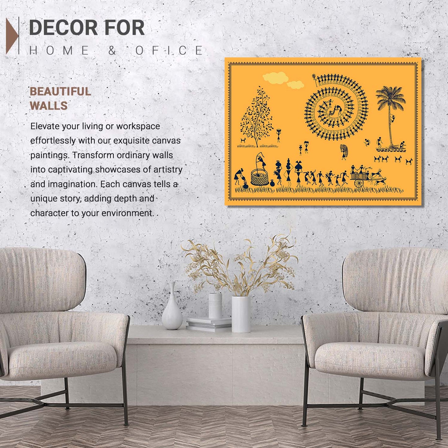 Warli Wall Art For Home Décor Canvas Painting Wall Décor