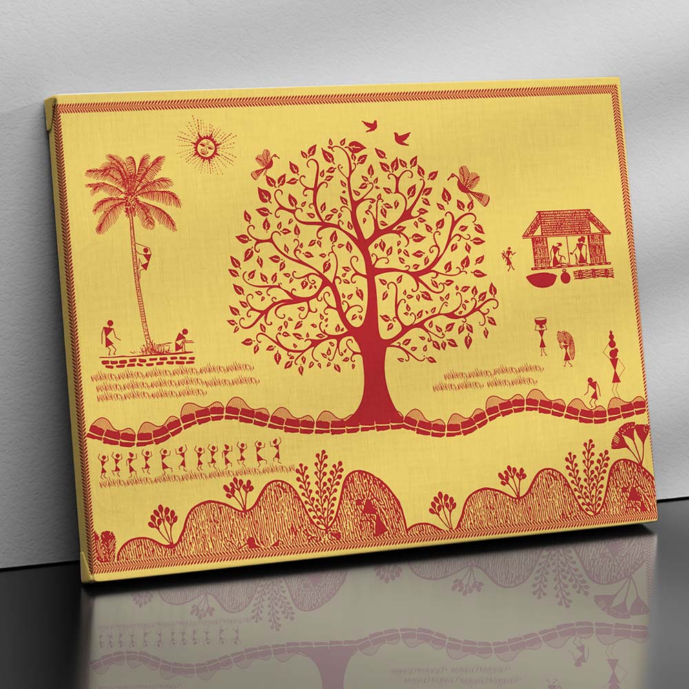 Warli Wall Art For Home Décor Canvas Painting Wall Décor