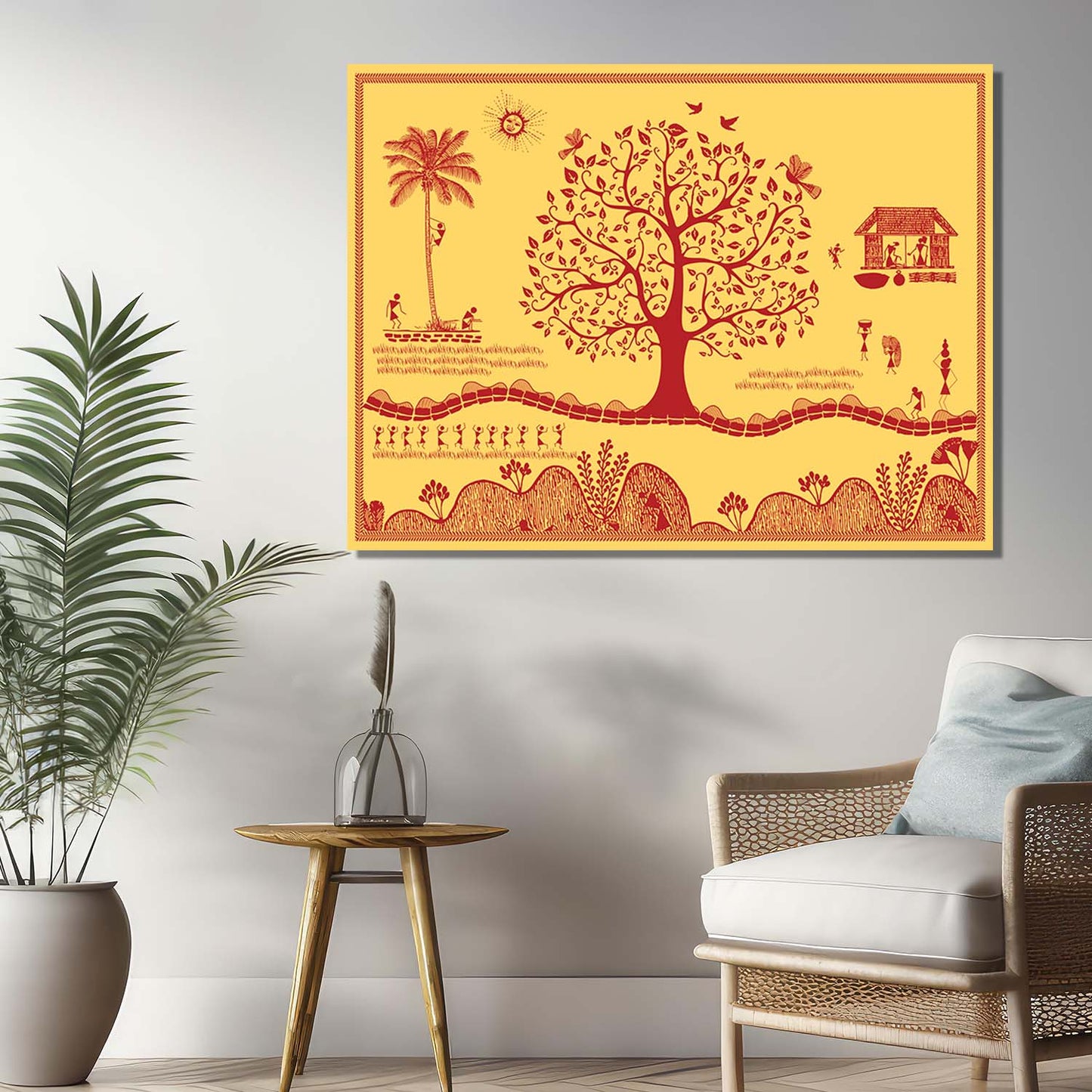 Warli Wall Art For Home Décor Canvas Painting Wall Décor