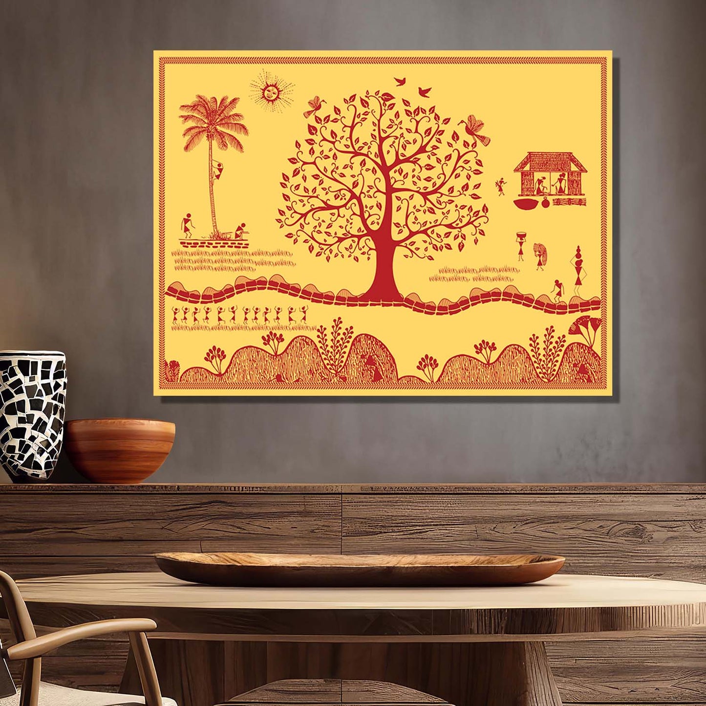 Warli Wall Art For Home Décor Canvas Painting Wall Décor