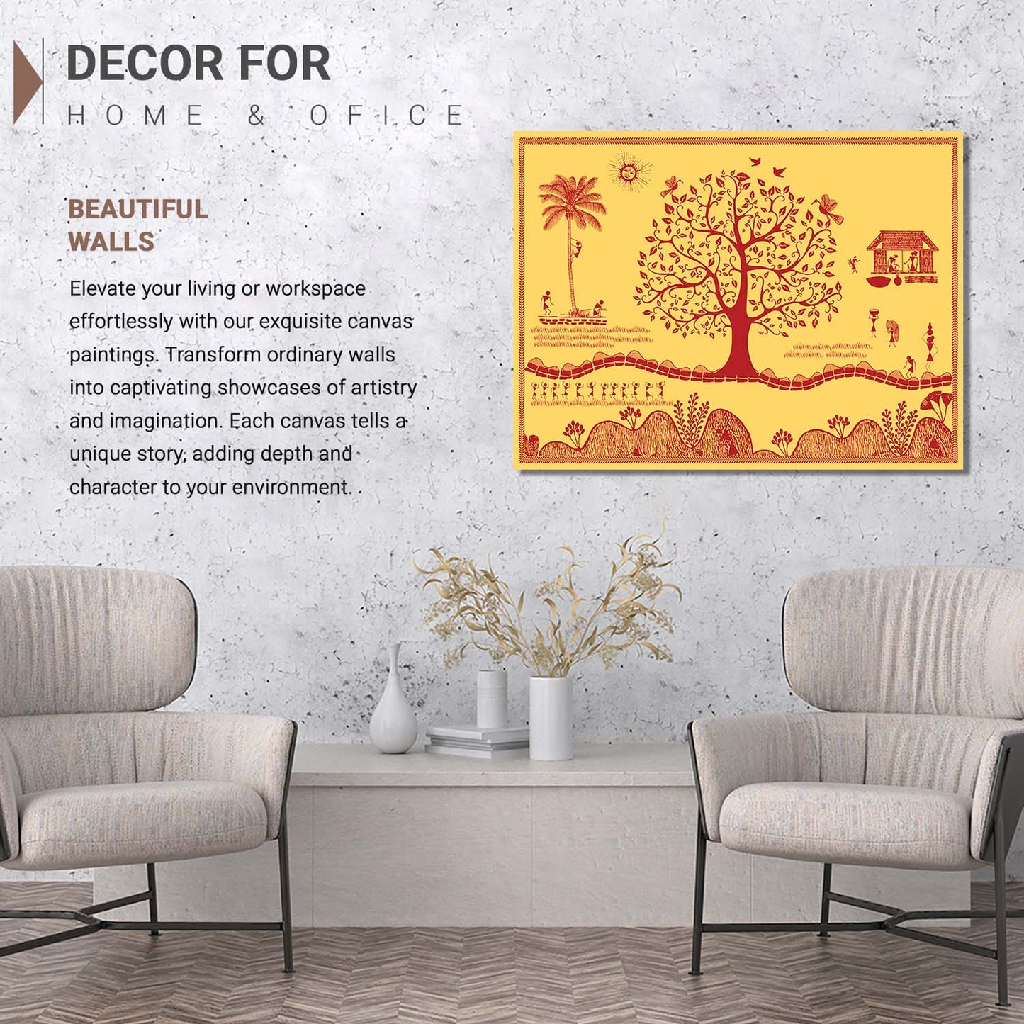 Warli Wall Art For Home Décor Canvas Painting Wall Décor