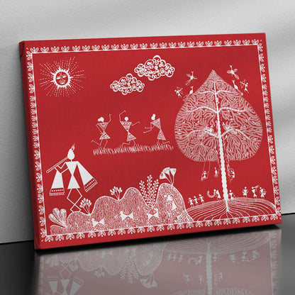 Warli Wall Art For Home Décor Canvas Painting Wall Décor