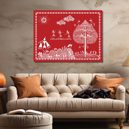 Warli Wall Art For Home Décor Canvas Painting Wall Décor