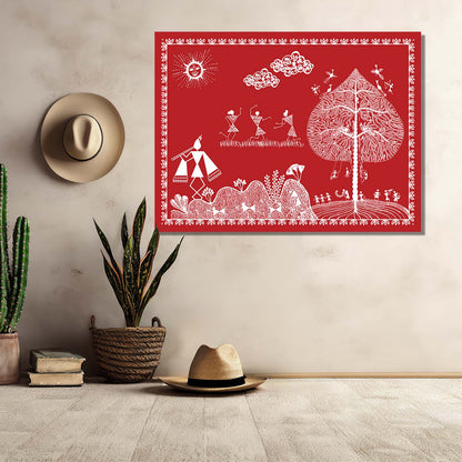 Warli Wall Art For Home Décor Canvas Painting Wall Décor