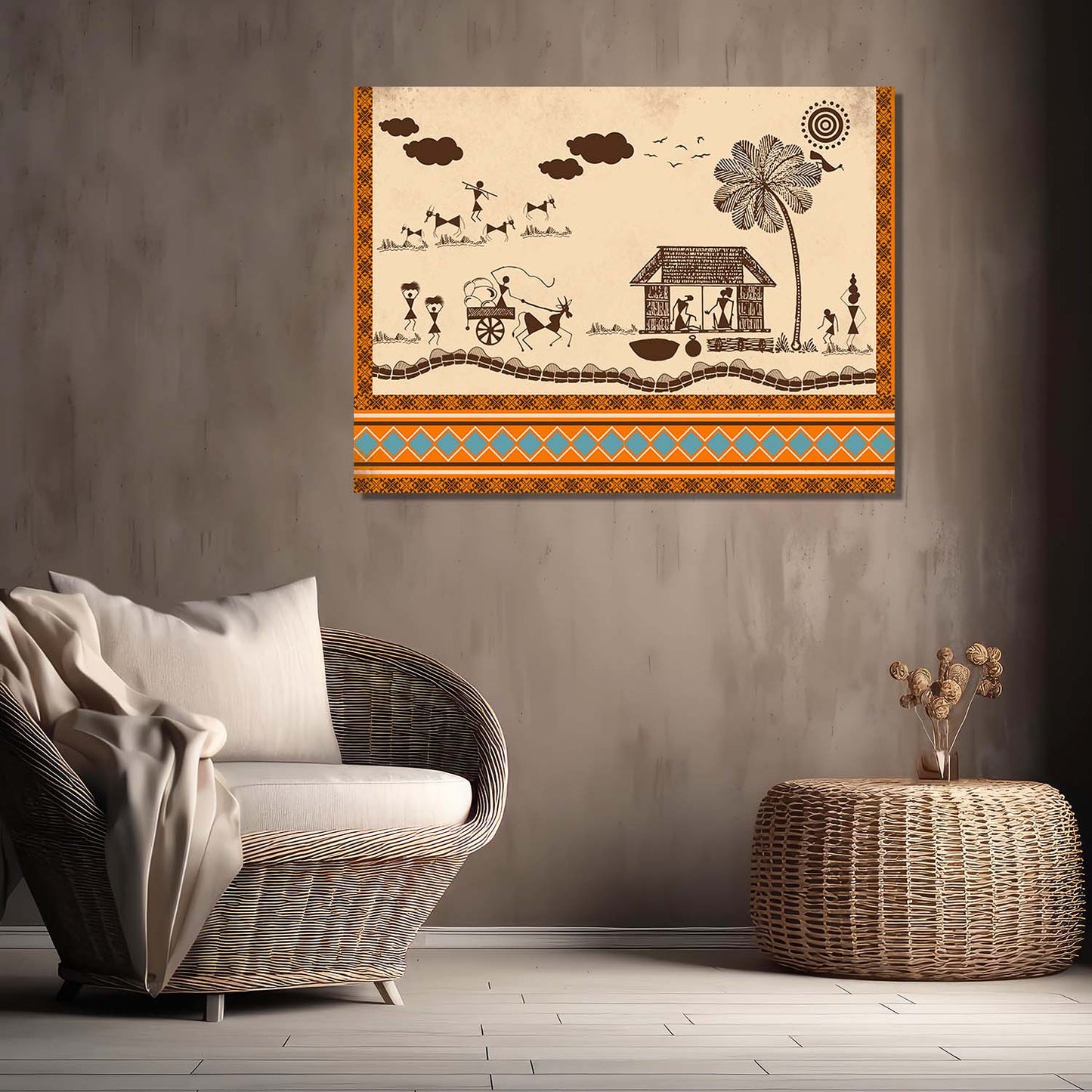 Warli Wall Art For Home Décor Canvas Painting Wall Décor