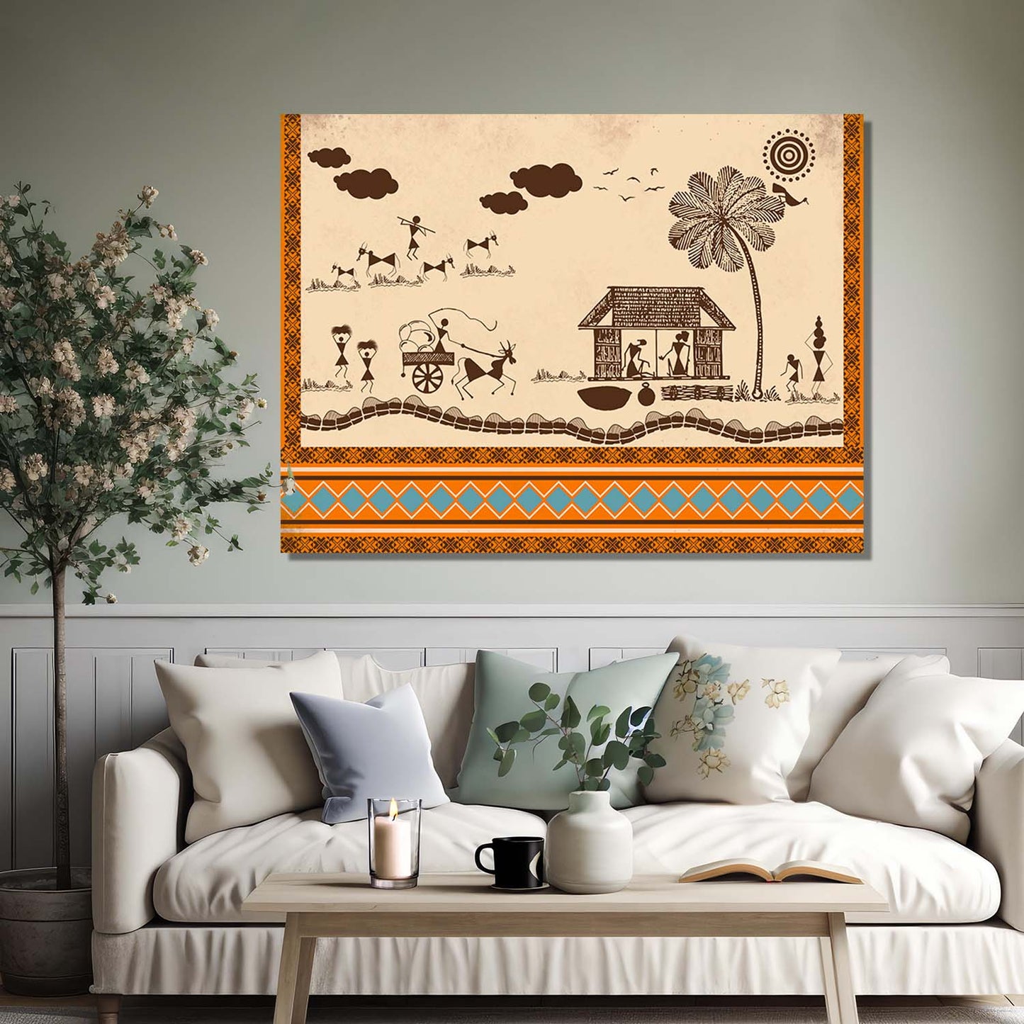 Warli Wall Art For Home Décor Canvas Painting Wall Décor