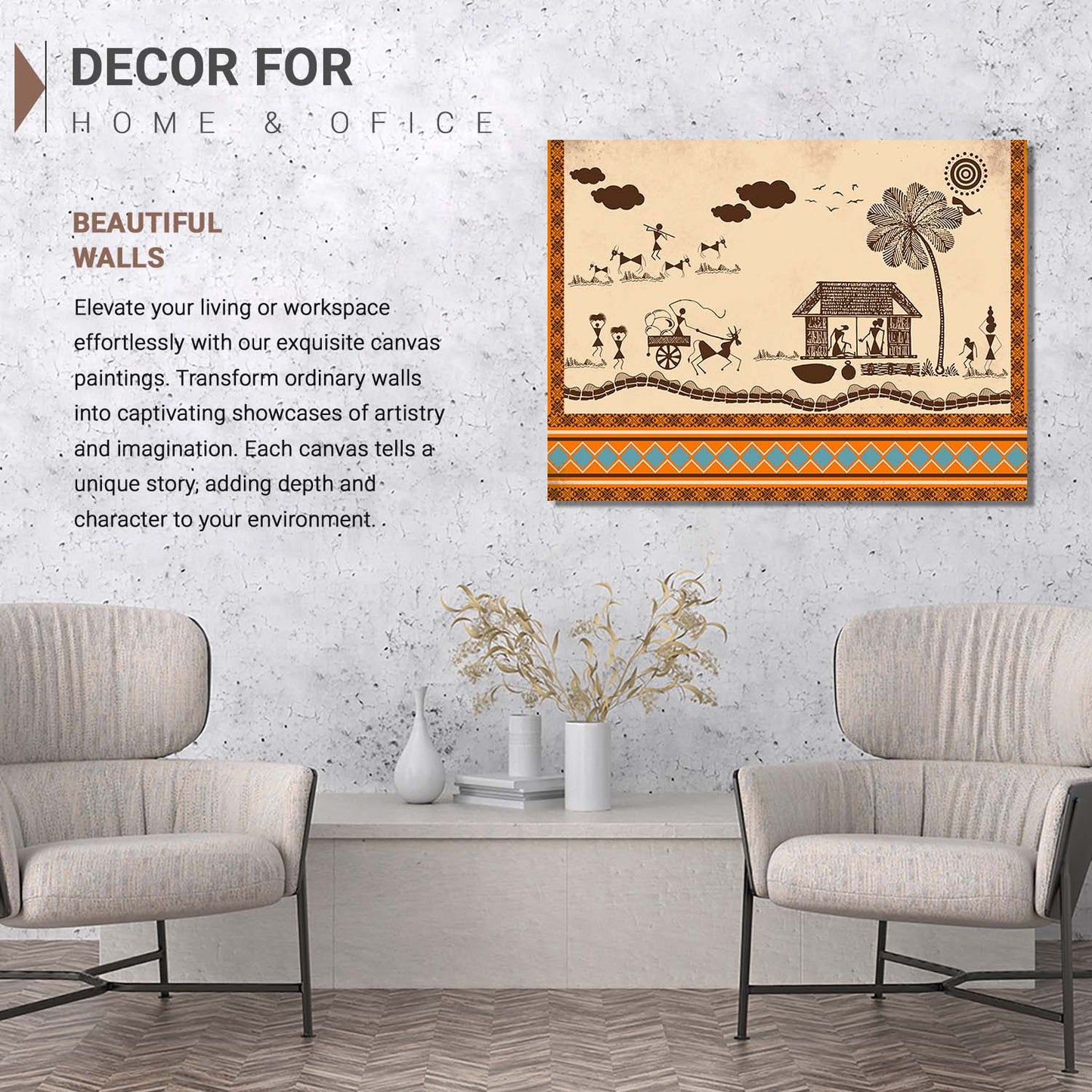 Warli Wall Art For Home Décor Canvas Painting Wall Décor