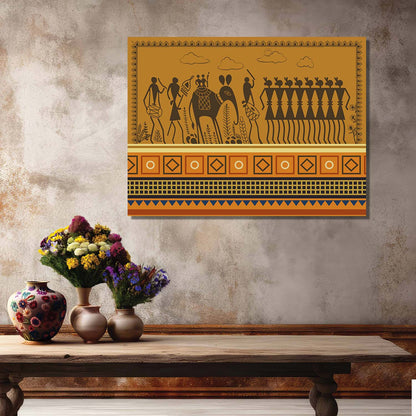 Warli Wall Art For Home Décor Canvas Painting Wall Décor