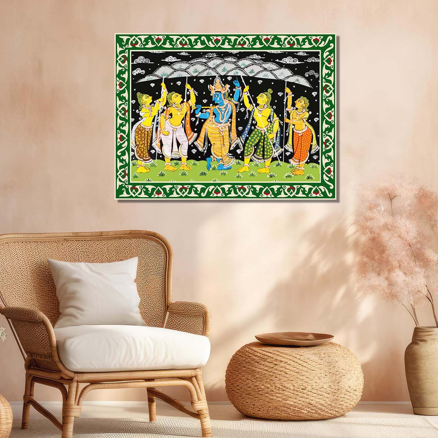 Pattachitra Wall Art For Home Décor Canvas Painting Religious Wall Décor