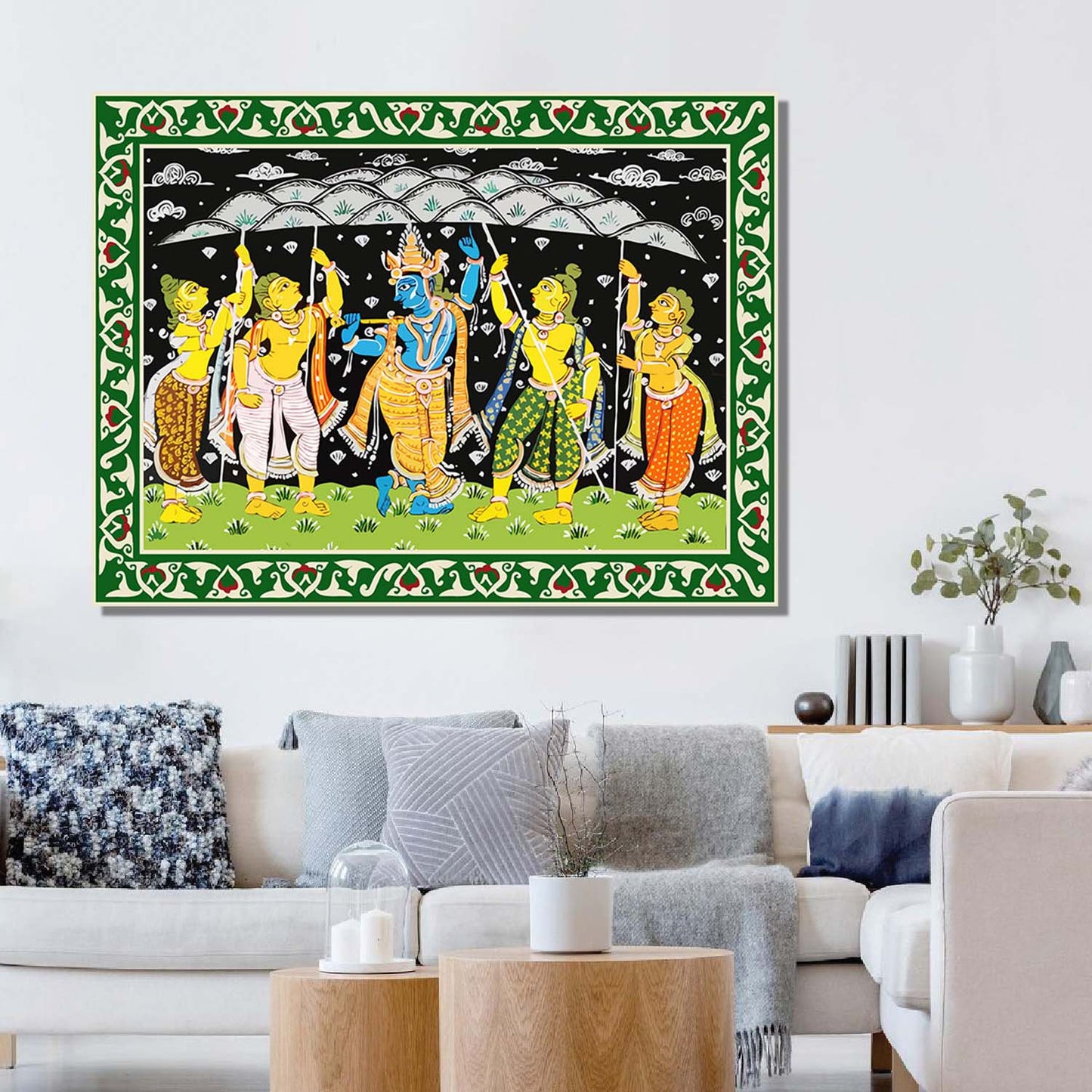 Pattachitra Wall Art For Home Décor Canvas Painting Religious Wall Décor