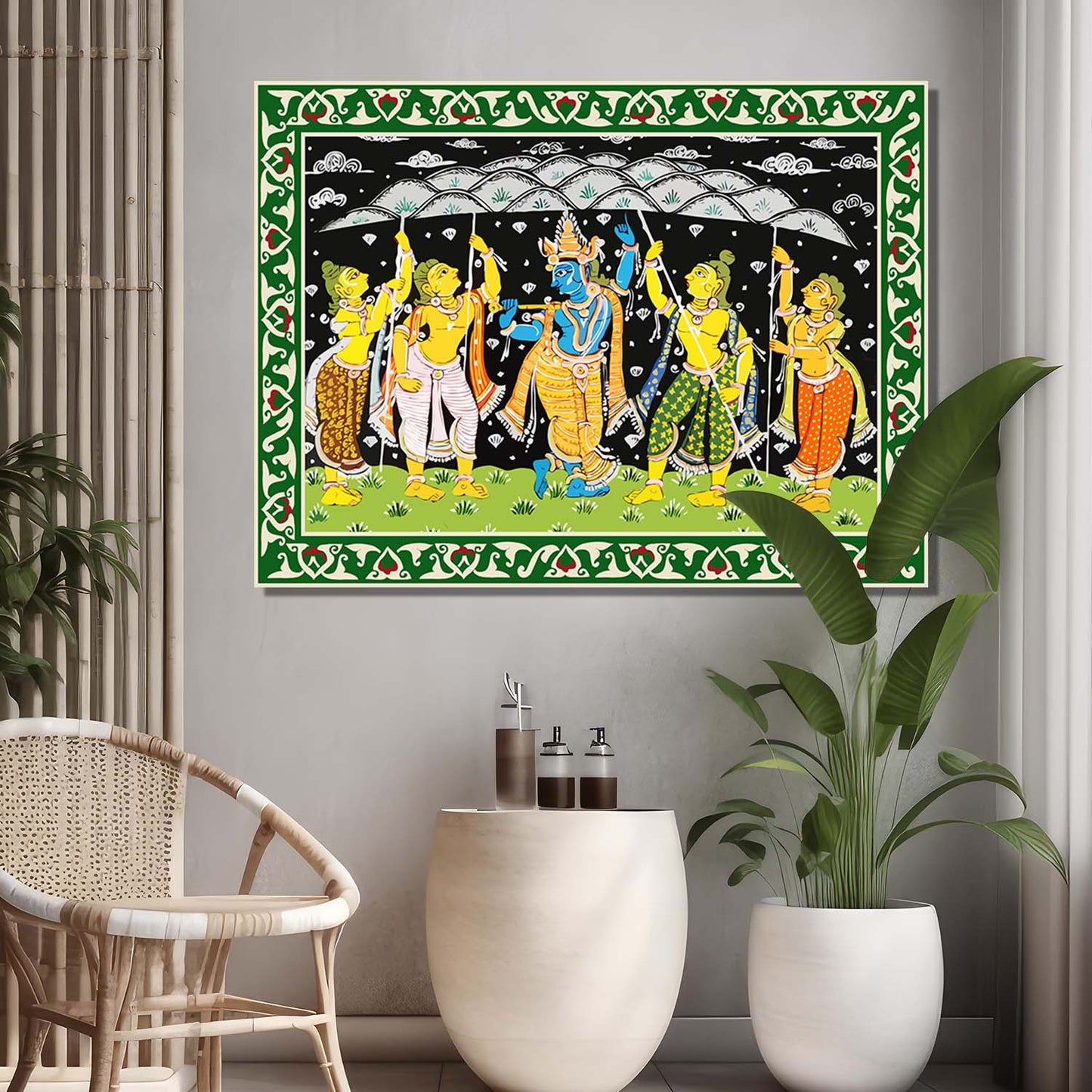 Pattachitra Wall Art For Home Décor Canvas Painting Religious Wall Décor