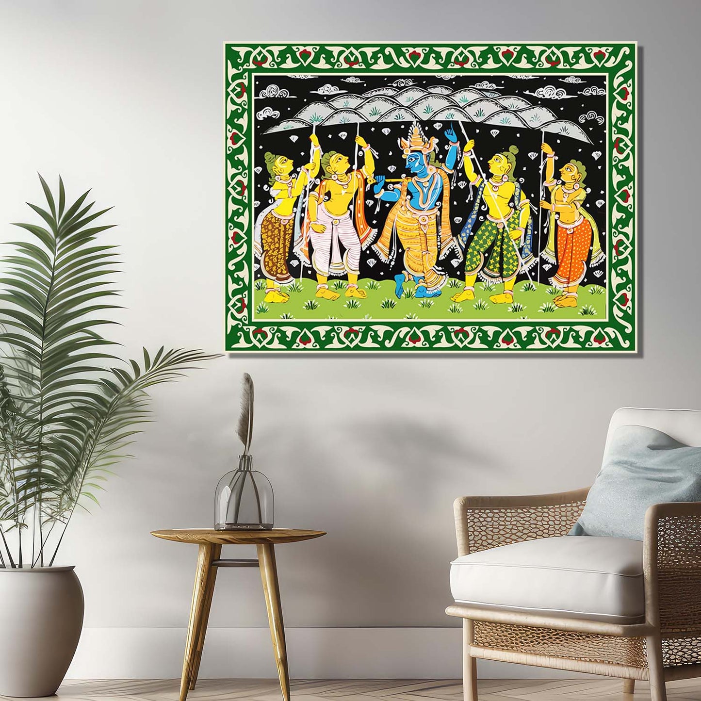 Pattachitra Wall Art For Home Décor Canvas Painting Religious Wall Décor