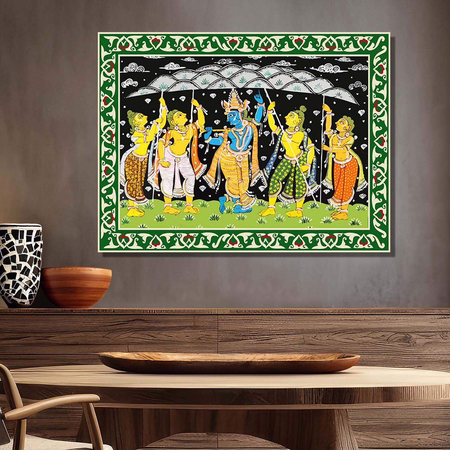 Pattachitra Wall Art For Home Décor Canvas Painting Religious Wall Décor