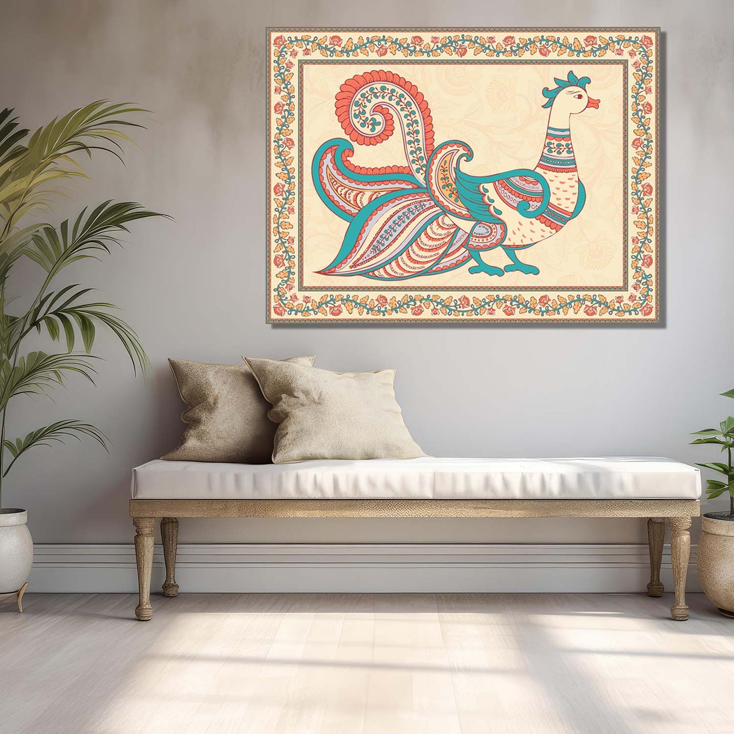 Kalamkari Wall Art For Home Decor Canvas Painting Wall Decor