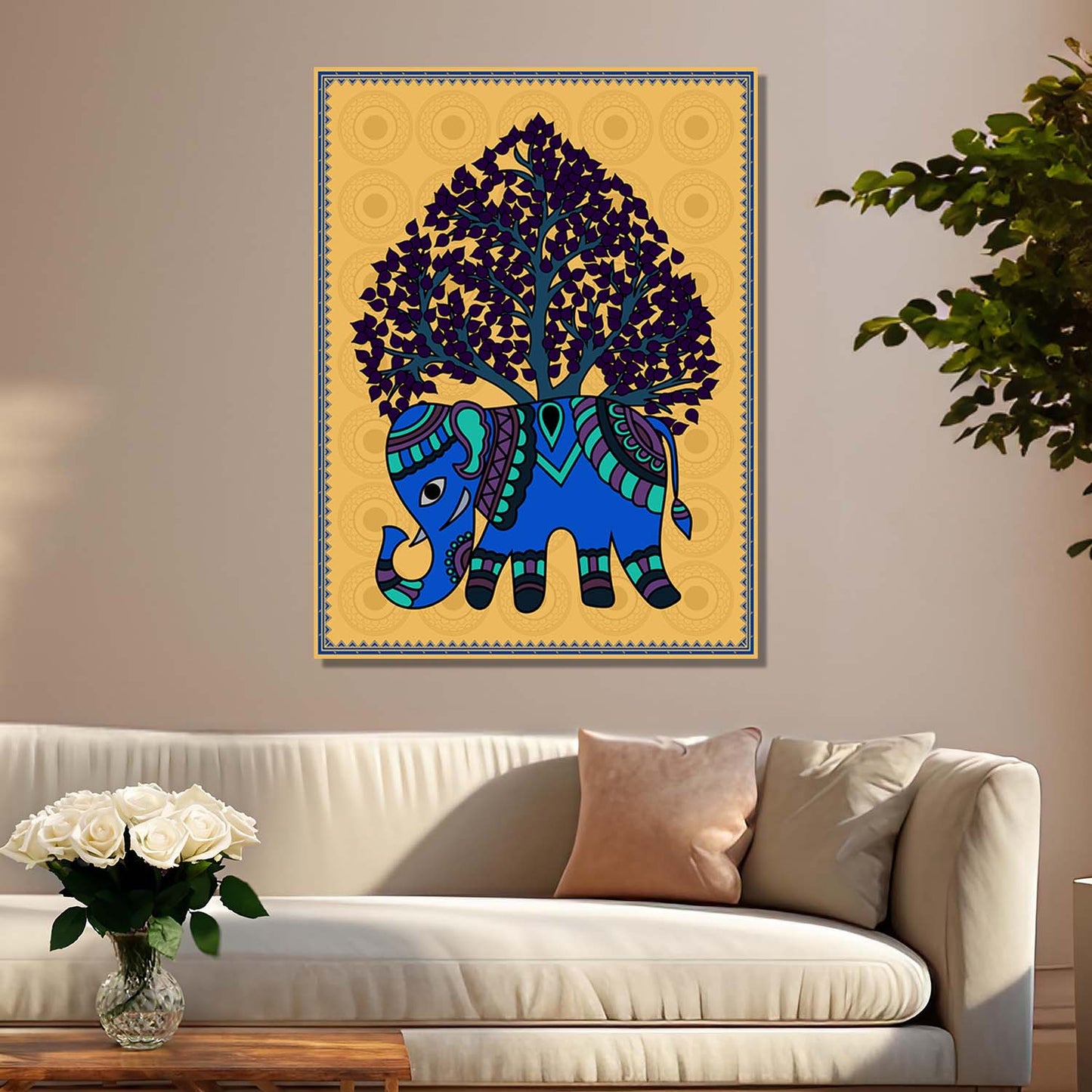 Gond Wall Art For Home Decor Canvas Painting Wall Decor