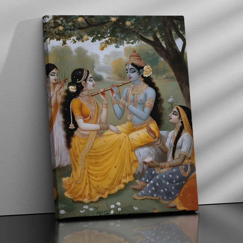 Traditional Inidan Folk Art -  Kangra Art Canvas Prints For Home Decor Wall Decor