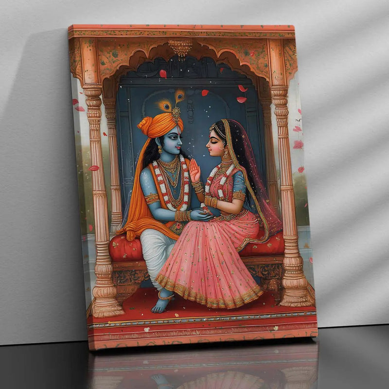 Traditional Inidan Folk Art -  Kangra Art Canvas Prints For Home Decor Wall Decor