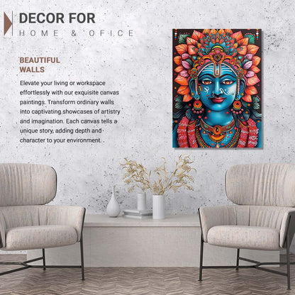 Traditional Inidan Folk Art -   Kerala Mural Canvas  Art Prints For Home Decor Wall Decor