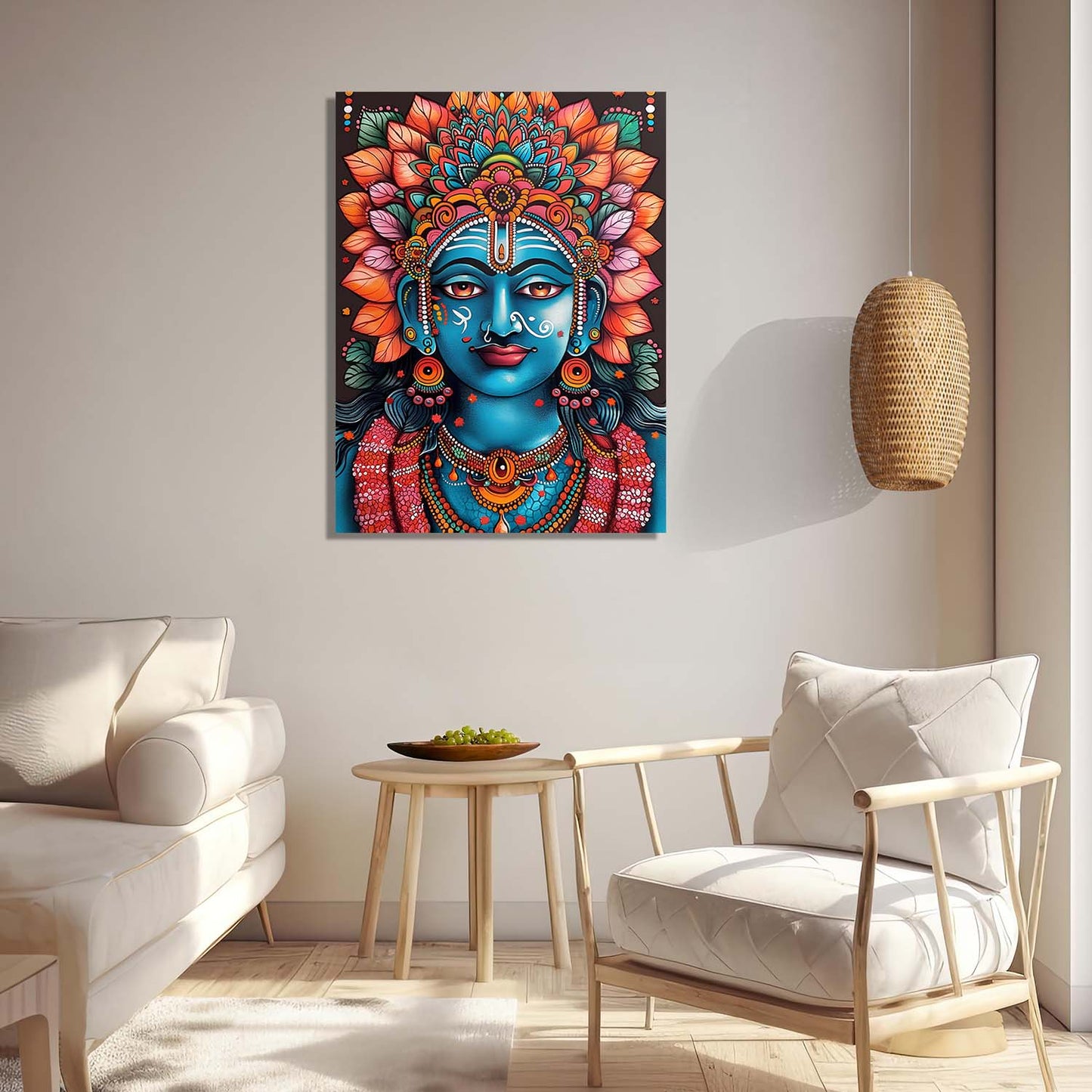 Traditional Inidan Folk Art -   Kerala Mural Canvas  Art Prints For Home Decor Wall Decor