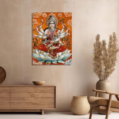 Traditional Inidan Folk Art -   Kerala Mural Canvas  Art Prints For Home Decor Wall Decor