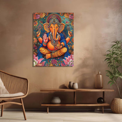 Traditional Inidan Folk Art -   Kerala Mural Canvas  Art Prints For Home Decor Wall Decor