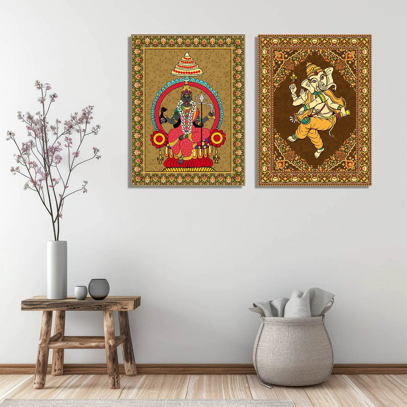 Traditional Indian Pattachitra Art Canvas Prints For Home Decor Wall Decor
