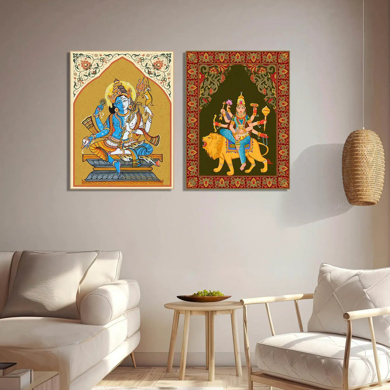 Traditional Indian Pattachitra Art Canvas Prints For Home Decor Wall Decor