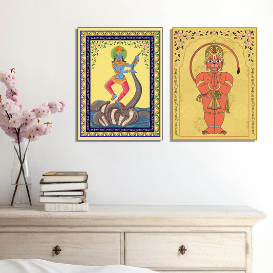 Traditional Indian Pattachitra Art Canvas Prints For Home Decor Wall Decor