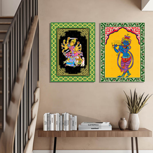 Traditional Indian Pattachitra Art Canvas Prints For Home Decor Wall Decor