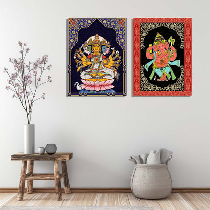 Traditional Indian Pattachitra Art Canvas Prints For Home Decor Wall Decor