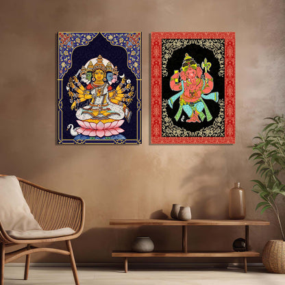 Traditional Indian Pattachitra Art Canvas Prints For Home Decor Wall Decor