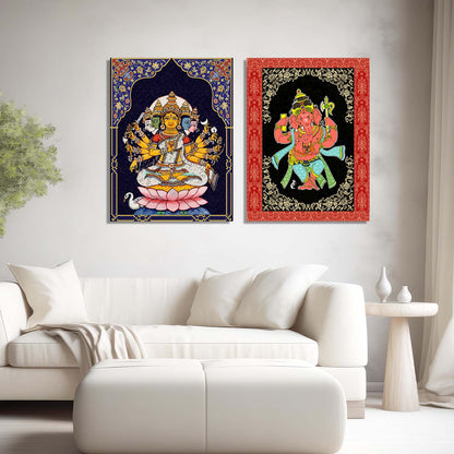 Traditional Indian Pattachitra Art Canvas Prints For Home Decor Wall Decor