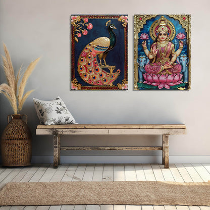 Traditional Indian Tanjore Art Canvas Prints For Home Decor Wall Decor