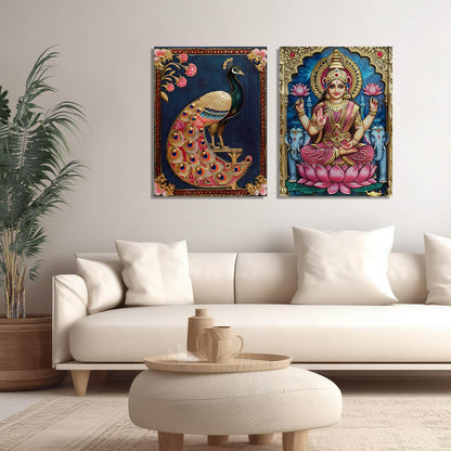 Traditional Indian Tanjore Art Canvas Prints For Home Decor Wall Decor